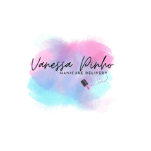 a logo for vanessa pinho manicure delivery shows a nail polish bottle