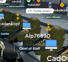 a group of soldiers are playing a video game and one of the soldiers is named alp76690