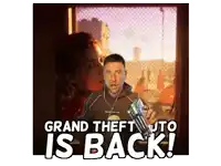 a poster that says grand theft auto is back in white letters