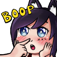 a cartoon of a girl with a surprised look on her face and the words boop above her head