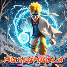 a poster of a cartoon character with the words museumbola on it