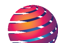 a colorful sphere with a white background and a few lines on it