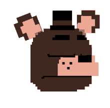 a pixel art of a bear with a top hat on