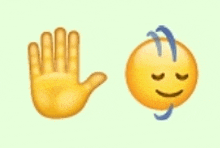 a hand and a smiley face are shown next to each other .