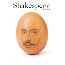 a picture of shakespeare 's face on an egg