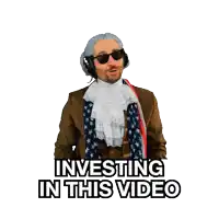 a man holding a 100 dollar bill with the words investing in this video behind him