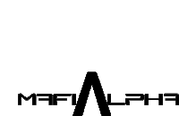 a black and white logo for mafia alpha with a white background