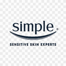 a logo for simple sensitive skin experts on a transparent background