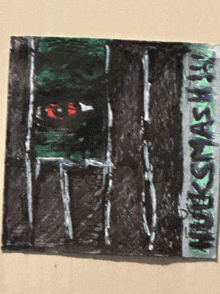 a painting of a fence with the word ninja smash on it