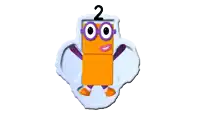 a cartoon character with a number 2 on it