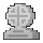 a pixel art drawing of a gravestone with a cross on it on a white background .