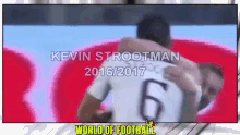 a kevin strootman 2016/2017 soccer player is hugging another soccer player