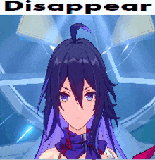 a pixel art drawing of a girl with the words disappear below her