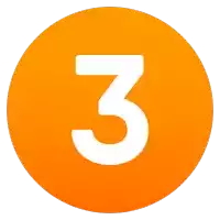 an orange circle with the number three inside