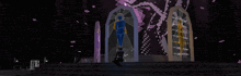 a computer generated image of a woman in a blue suit
