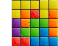 a bunch of colorful blocks are lined up in a square on a white background .