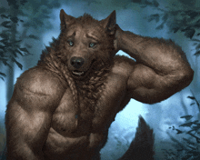 a painting of a werewolf with the year 2011 on the bottom left