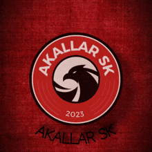 a red circle with a black eagle and the words akallar sk 2023