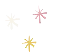 three different colored stars are floating in the air on a white background
