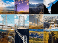 a collage of pictures of bridges in different places