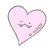 a cartoon drawing of a pink heart with a face