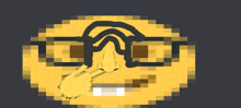 a pixelated image of a face with glasses on