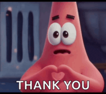 patrick star from spongebob squarepants is making a heart shape with his hands