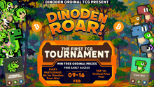 an advertisement for a tournament called dinoden roar