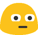 a yellow smiley face with black eyes and a slight smirk on its face .