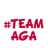 a logo that says #team aga in red letters