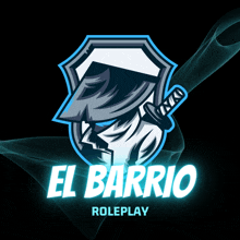 a logo for el barrio roleplay shows a man with a sword