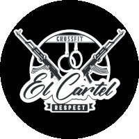 a logo for el cartel crossfit with two guns crossed