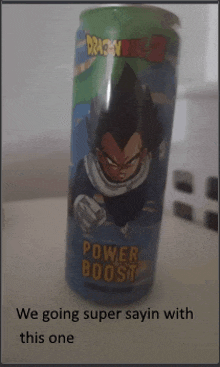 a can of dragon ball z power boost energy drink