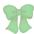 a green bow on a white background is a pixel art .