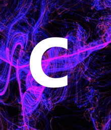 the letter c is on a purple background