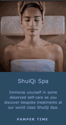 a woman is getting a massage from someone at shuiqi spa