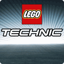 a logo for lego technic is shown on a gray background