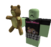 a kanye west shirt is on a roblox character