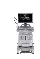 an acuson sc2000 ultrasound machine with a monitor on top