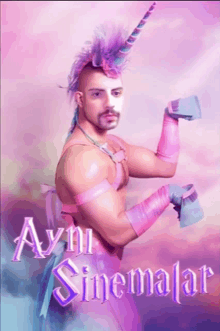 a poster of a man dressed as a unicorn with ayri sinemalar written on the bottom