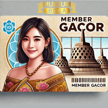 a cartoon of a woman with the words member gacor on it