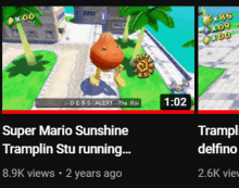 a video of super mario sunshine tramplin stu running has 8.9k views