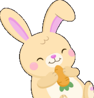 a cartoon bunny with a carrot in its mouth