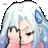 a pixel art drawing of a girl with long white hair covering her eyes .