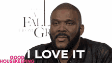 a man with a beard says i love it in front of a fall from grace poster