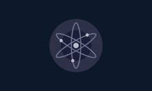 a drawing of an atom with a dark background