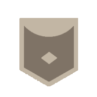 a pixel art illustration of a shield with a diamond in the middle