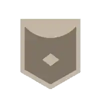 a pixel art illustration of a shield with a diamond in the middle