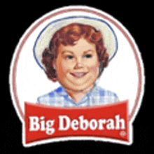 a big deborah logo with a picture of a woman in a hat