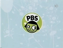 a pbs logo with a smiling girl in a green circle .